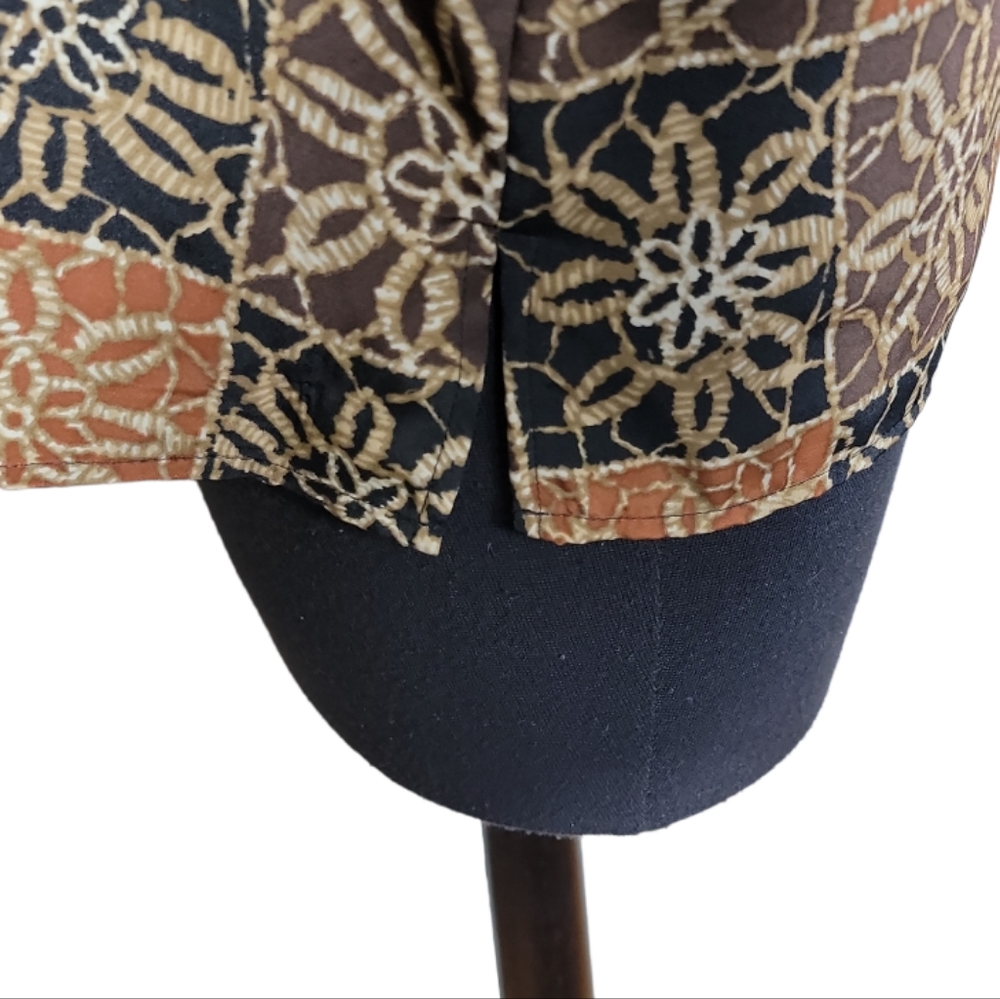 Notations Patchwork Floral Print Button Down Top … - image 4